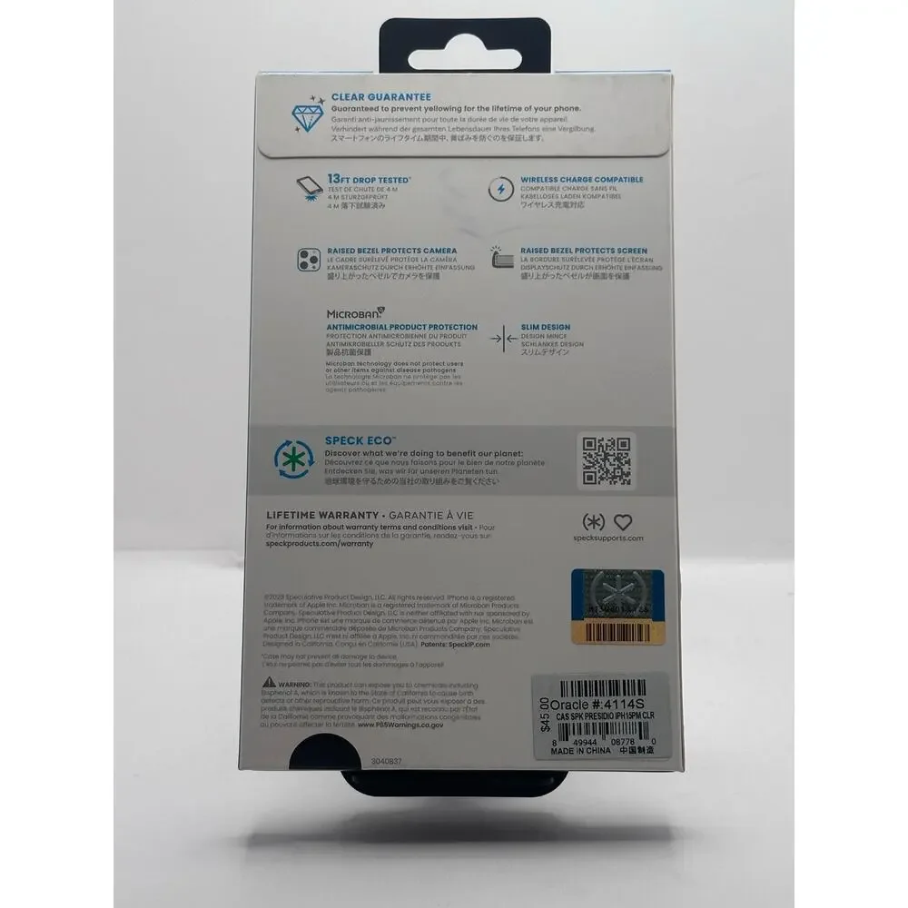 Speck Presidio Perfect-Clear iPhone 15 Pro Max Case NWT MSRP: $45.00